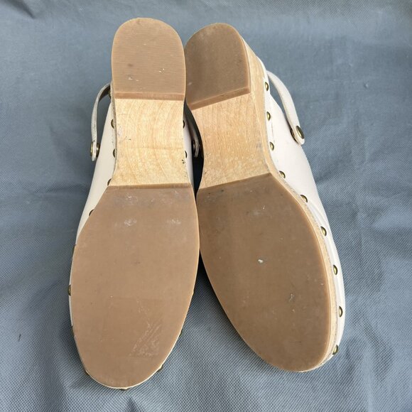 J. Crew Women’s Size 9.5 Ivory Grace Leather Convertible Clogs Shoes BA188 - Picture 12 of 13